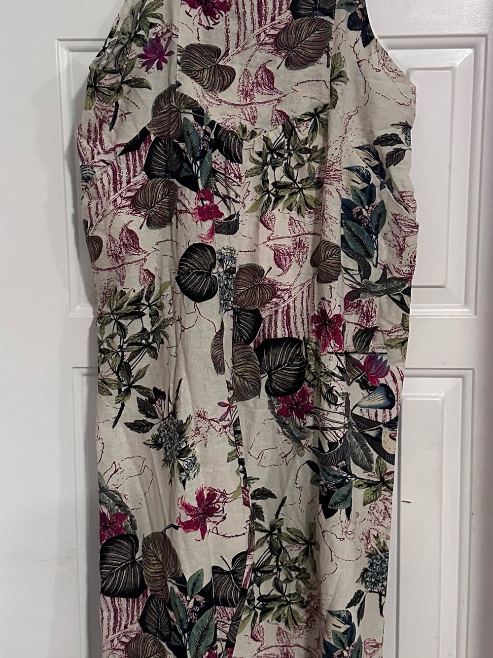 Old Navy Floral Print Sleeveless Jumpsuit in Cream, Green, Pink